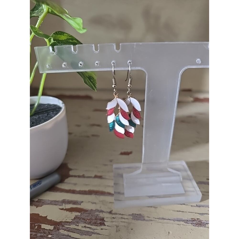 Vtg Leaves Shaped Boho Ethnic Minimalist Fashion Jewelry Drop Dangle Earrings